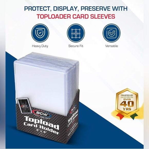 BCW 3x4 Topload Card Holder 24ct and 2 Packs of TOPPS Baseball Cards - Picture 4 of 7